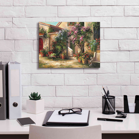 Image of 'Garden Courtyard' by Art Fronckowiak, Giclee Canvas Wall Art,16x12