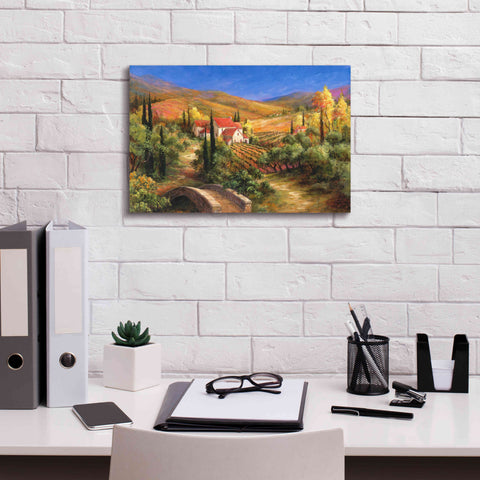 Image of 'Tuscan Bridge' by Art Fronckowiak, Giclee Canvas Wall Art,18x12