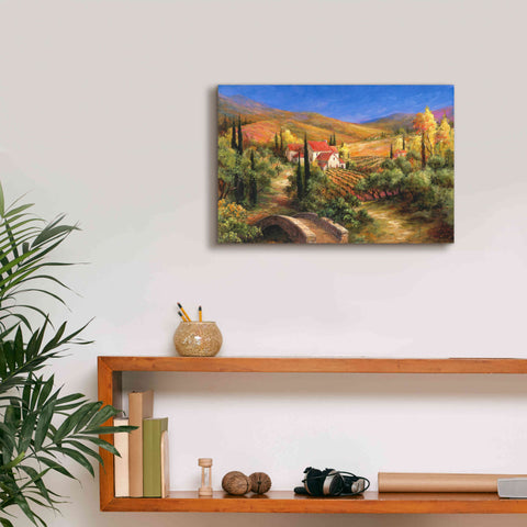 Image of 'Tuscan Bridge' by Art Fronckowiak, Giclee Canvas Wall Art,18x12