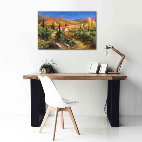 Image of 'Tuscan Bridge' by Art Fronckowiak, Giclee Canvas Wall Art,40x26