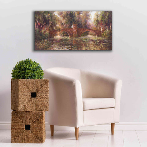 Image of 'Willow Bridge' by Art Fronckowiak, Giclee Canvas Wall Art,40x20