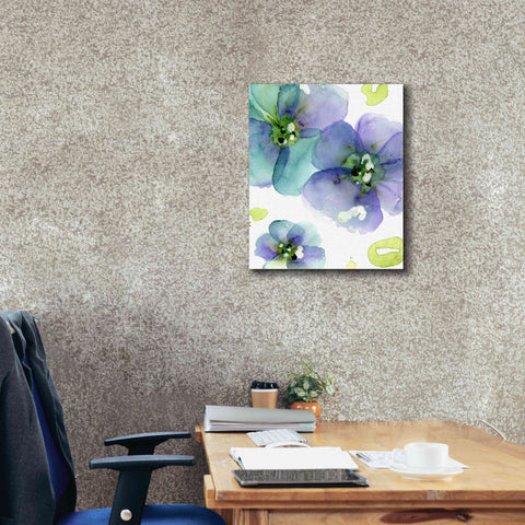 Image of 'Blue Flowers' by Dawn Derman, Giclee Canvas Wall Art,20x24
