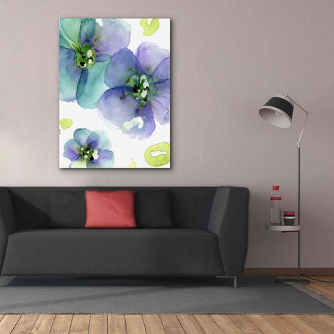 Image of 'Blue Flowers' by Dawn Derman, Giclee Canvas Wall Art,40x54