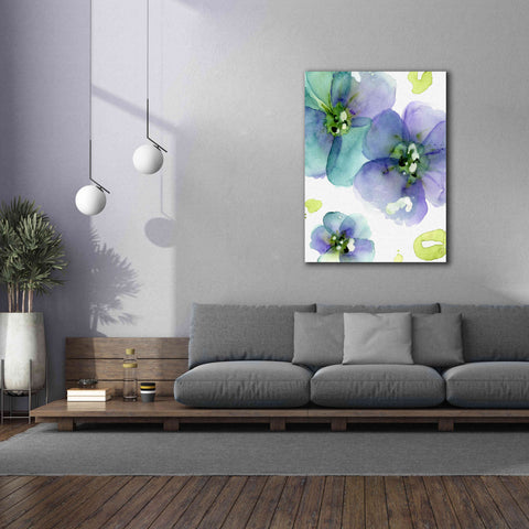 Image of 'Blue Flowers' by Dawn Derman, Giclee Canvas Wall Art,40x54