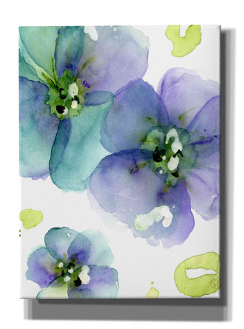 Image of 'Blue Flowers' by Dawn Derman, Giclee Canvas Wall Art
