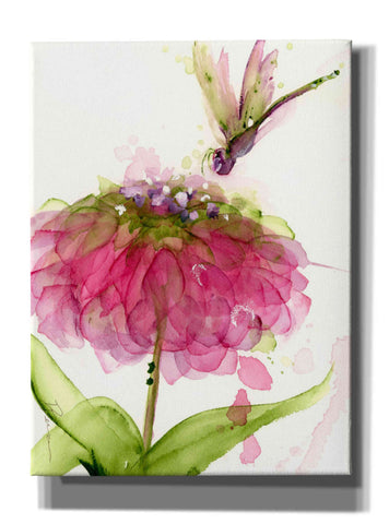 Image of 'Dragonfly and Zinnia' by Dawn Derman, Giclee Canvas Wall Art