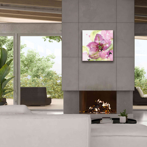 Image of 'Pink Flower in the Snow' by Dawn Derman, Giclee Canvas Wall Art,26x26