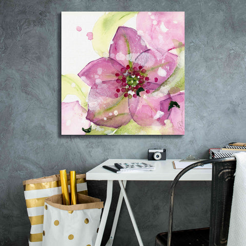 Image of 'Pink Flower in the Snow' by Dawn Derman, Giclee Canvas Wall Art,26x26