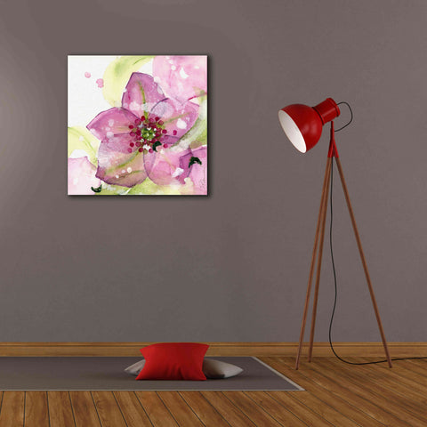 Image of 'Pink Flower in the Snow' by Dawn Derman, Giclee Canvas Wall Art,26x26