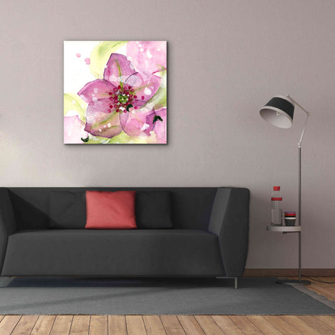 Image of 'Pink Flower in the Snow' by Dawn Derman, Giclee Canvas Wall Art,37x37