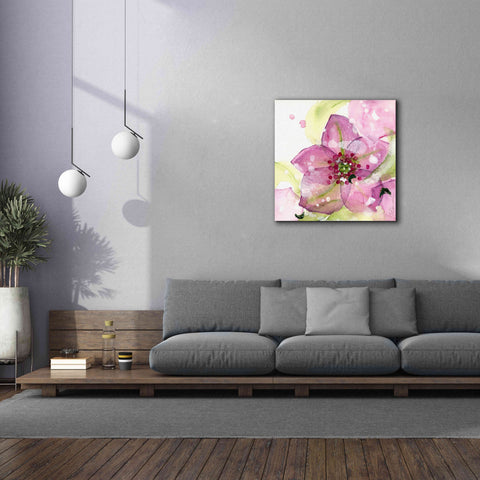 Image of 'Pink Flower in the Snow' by Dawn Derman, Giclee Canvas Wall Art,37x37