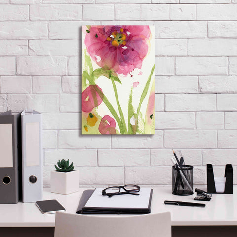 Image of 'Pink Wildflower' by Dawn Derman, Giclee Canvas Wall Art,12x18