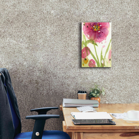 Image of 'Pink Wildflower' by Dawn Derman, Giclee Canvas Wall Art,12x18