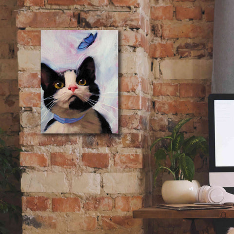 Image of 'Cat and Butterfly' by Diane Hoeptner, Giclee Canvas Wall Art,12x16