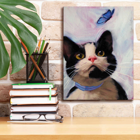 Image of 'Cat and Butterfly' by Diane Hoeptner, Giclee Canvas Wall Art,12x16