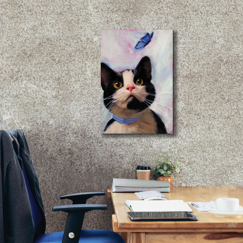 Image of 'Cat and Butterfly' by Diane Hoeptner, Giclee Canvas Wall Art,18x26