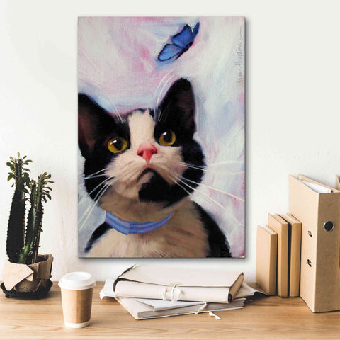Image of 'Cat and Butterfly' by Diane Hoeptner, Giclee Canvas Wall Art,18x26