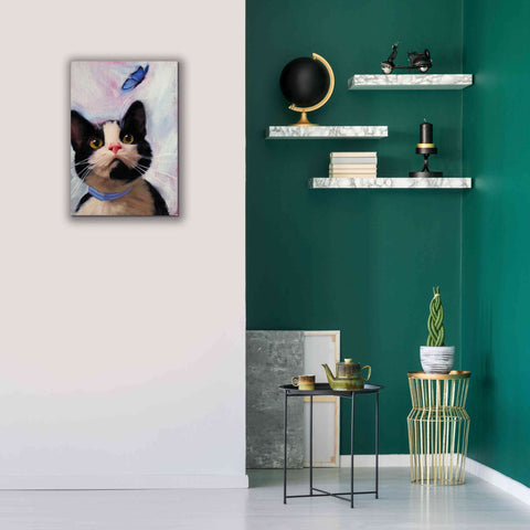 Image of 'Cat and Butterfly' by Diane Hoeptner, Giclee Canvas Wall Art,18x26