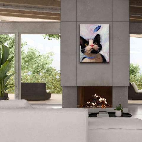 Image of 'Cat and Butterfly' by Diane Hoeptner, Giclee Canvas Wall Art,26x34