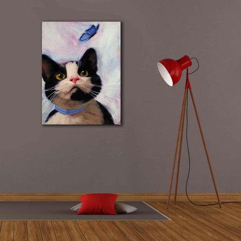Image of 'Cat and Butterfly' by Diane Hoeptner, Giclee Canvas Wall Art,26x34