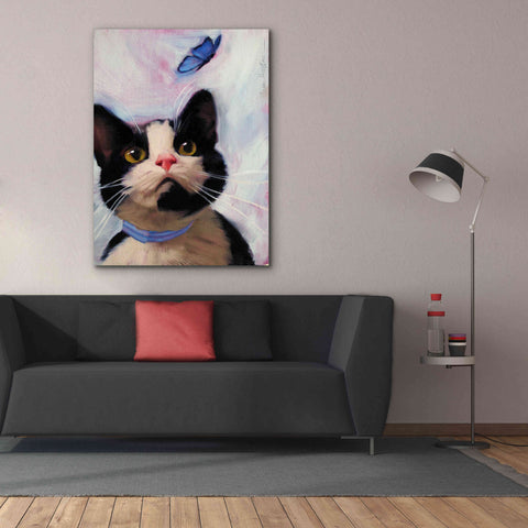 Image of 'Cat and Butterfly' by Diane Hoeptner, Giclee Canvas Wall Art,40x54