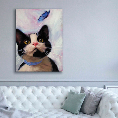 Image of 'Cat and Butterfly' by Diane Hoeptner, Giclee Canvas Wall Art,40x54