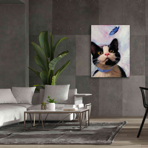 Image of 'Cat and Butterfly' by Diane Hoeptner, Giclee Canvas Wall Art,40x54