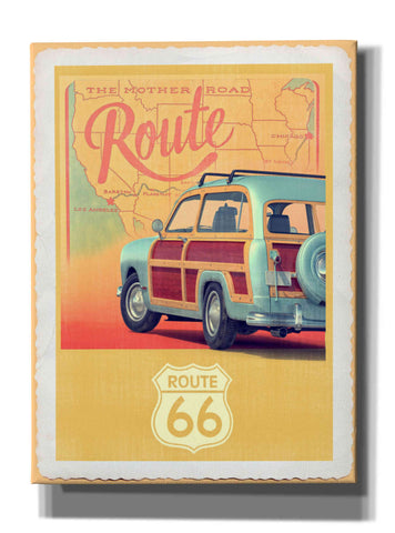 Image of 'Route 66 Vintage Travel' by Edward M. Fielding, Giclee Canvas Wall Art