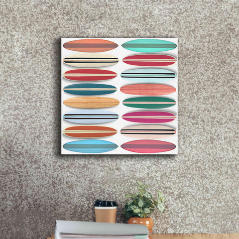 Image of 'Surfboard Pattern' by Edward M. Fielding, Giclee Canvas Wall Art,18x18