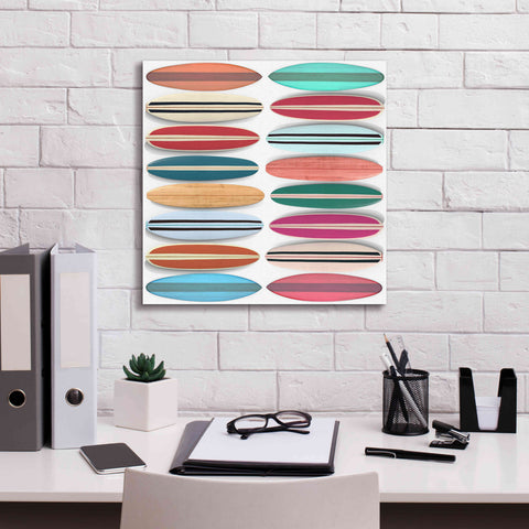 Image of 'Surfboard Pattern' by Edward M. Fielding, Giclee Canvas Wall Art,18x18
