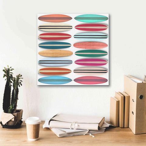 Image of 'Surfboard Pattern' by Edward M. Fielding, Giclee Canvas Wall Art,18x18
