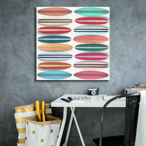 Image of 'Surfboard Pattern' by Edward M. Fielding, Giclee Canvas Wall Art,26x26