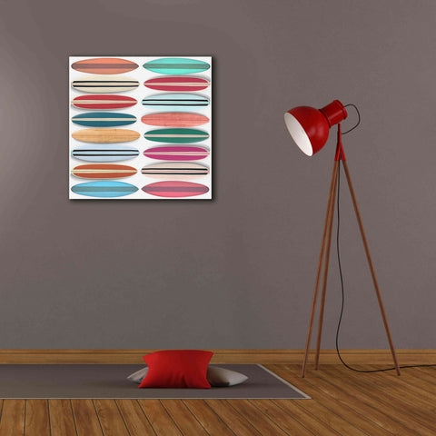 Image of 'Surfboard Pattern' by Edward M. Fielding, Giclee Canvas Wall Art,26x26