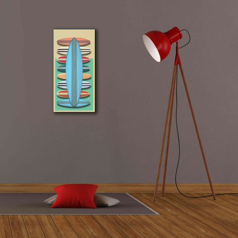 Image of 'Surfboards - Red' by Edward M. Fielding, Giclee Canvas Wall Art,12x24