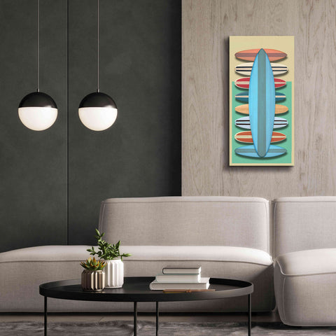 Image of 'Surfboards - Red' by Edward M. Fielding, Giclee Canvas Wall Art,20x40