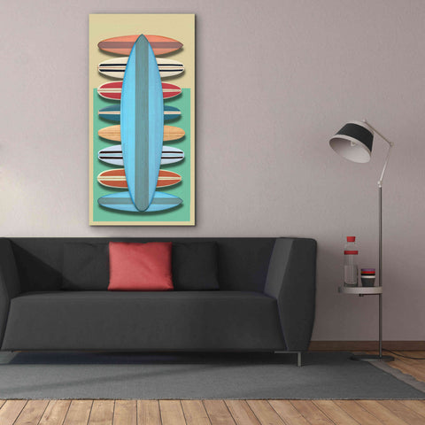 Image of 'Surfboards - Red' by Edward M. Fielding, Giclee Canvas Wall Art,30x60
