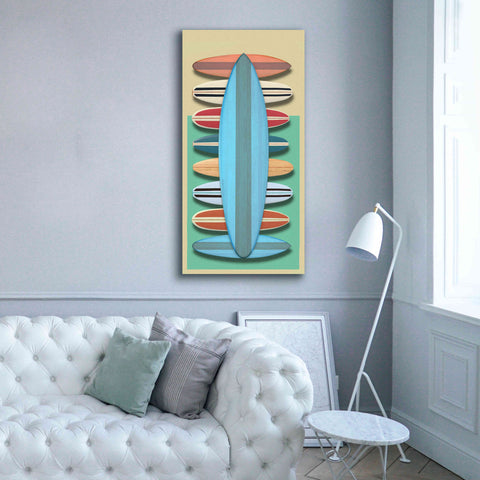 Image of 'Surfboards - Red' by Edward M. Fielding, Giclee Canvas Wall Art,30x60