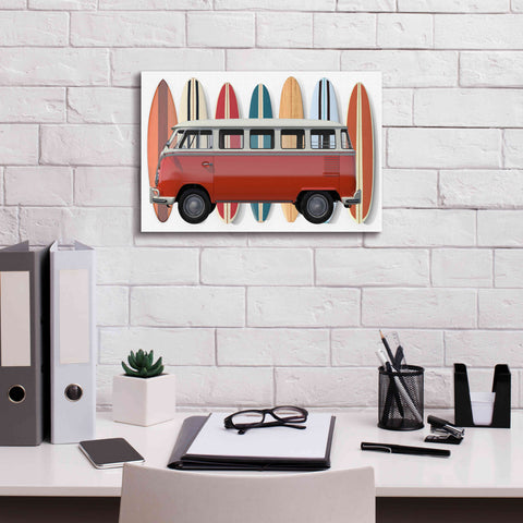 Image of 'Surfer Van' by Edward M. Fielding, Giclee Canvas Wall Art,18x12