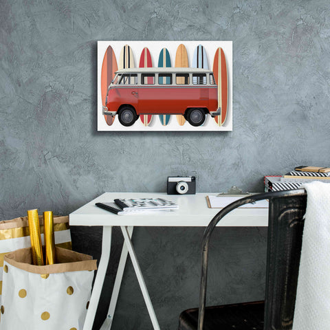 Image of 'Surfer Van' by Edward M. Fielding, Giclee Canvas Wall Art,18x12