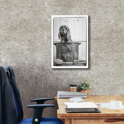 Image of 'Vintage Puppy Bath' by Edward M. Fielding, Giclee Canvas Wall Art,18x26