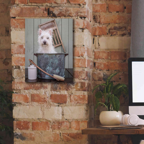 Image of 'Washing the Dog' by Edward M. Fielding, Giclee Canvas Wall Art,12x16