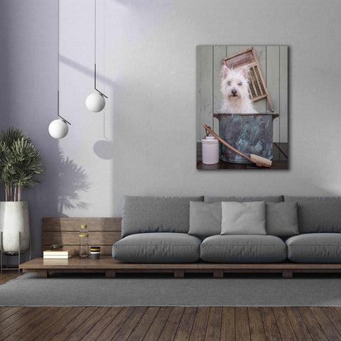 Image of 'Washing the Dog' by Edward M. Fielding, Giclee Canvas Wall Art,40x54