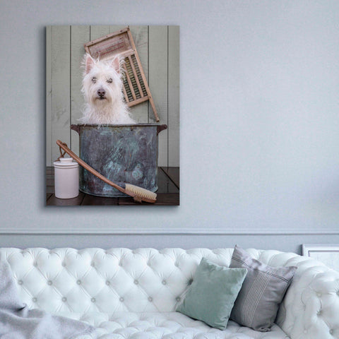Image of 'Washing the Dog' by Edward M. Fielding, Giclee Canvas Wall Art,40x54