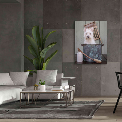 Image of 'Washing the Dog' by Edward M. Fielding, Giclee Canvas Wall Art,40x54