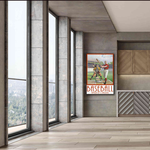 Image of 'Baseball America' by Edward M. Fielding, Giclee Canvas Wall Art,40x60