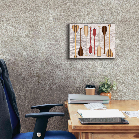 Image of 'Canoe Paddles & Oar' by Edward M. Fielding, Giclee Canvas Wall Art,16x12