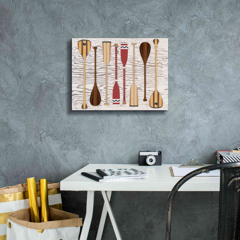 Image of 'Canoe Paddles & Oar' by Edward M. Fielding, Giclee Canvas Wall Art,16x12