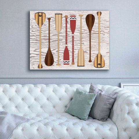 Image of 'Canoe Paddles & Oar' by Edward M. Fielding, Giclee Canvas Wall Art,54x40