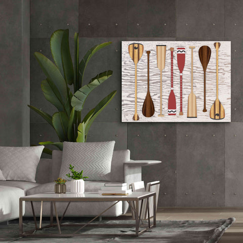 Image of 'Canoe Paddles & Oar' by Edward M. Fielding, Giclee Canvas Wall Art,54x40