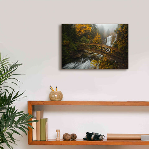 Image of 'A Bridge in the Forest' by Enrico Fossati, Giclee Canvas Wall Art,18x12